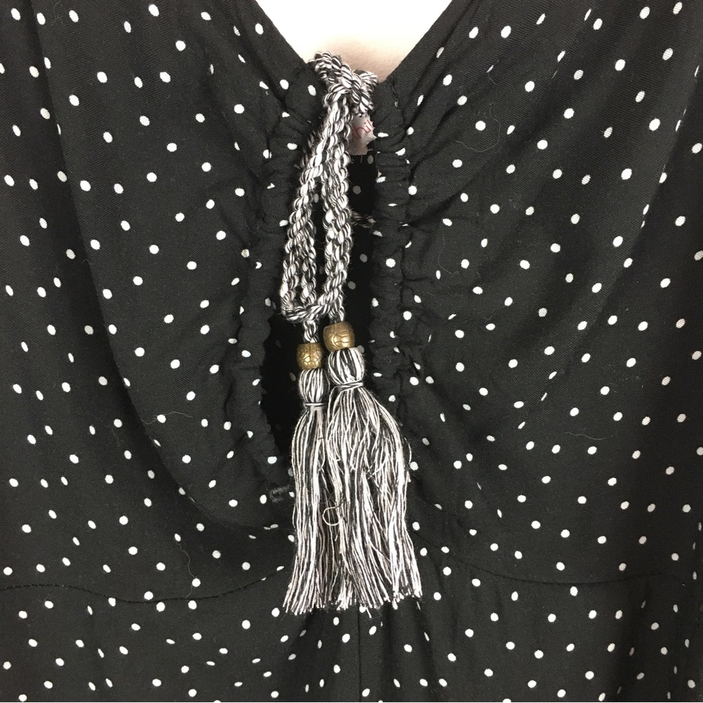 Xhileration Black Polka Dot Slip Dress Sz XS Whimsigoth Witch Coquette Camisole - Picture 6 of 11